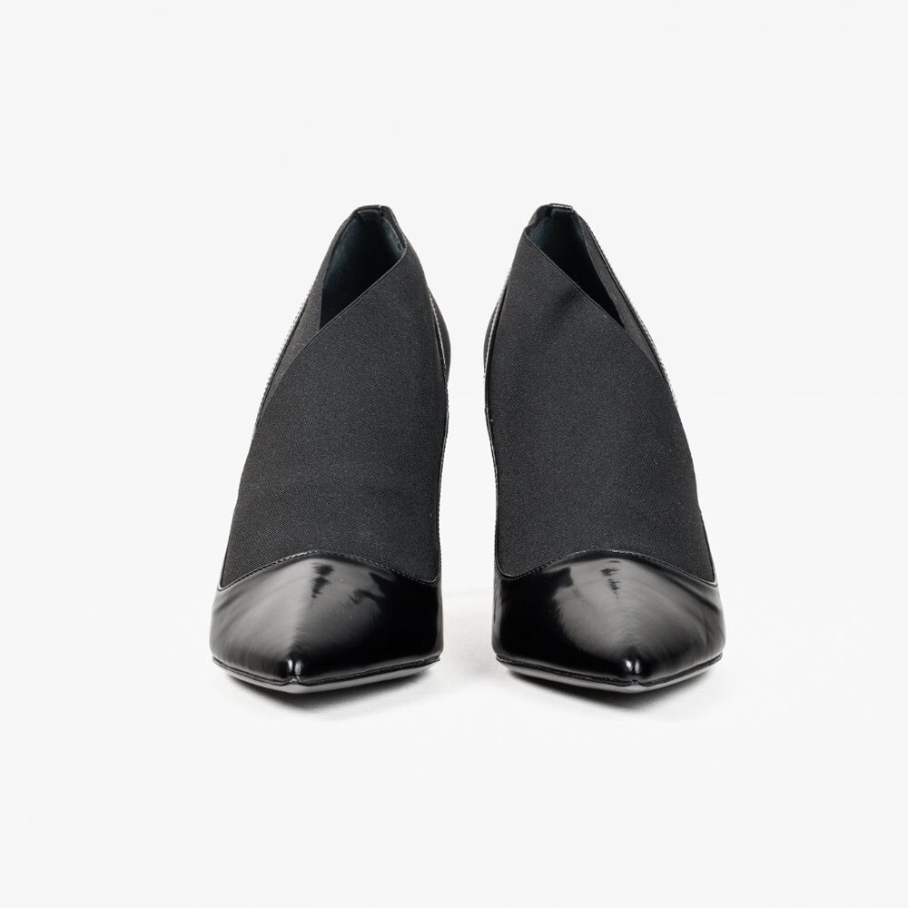 Christian Dior Black Leather Elastic Wrap Pointed Toe Stiletto Bootie - Picture 2 of 10